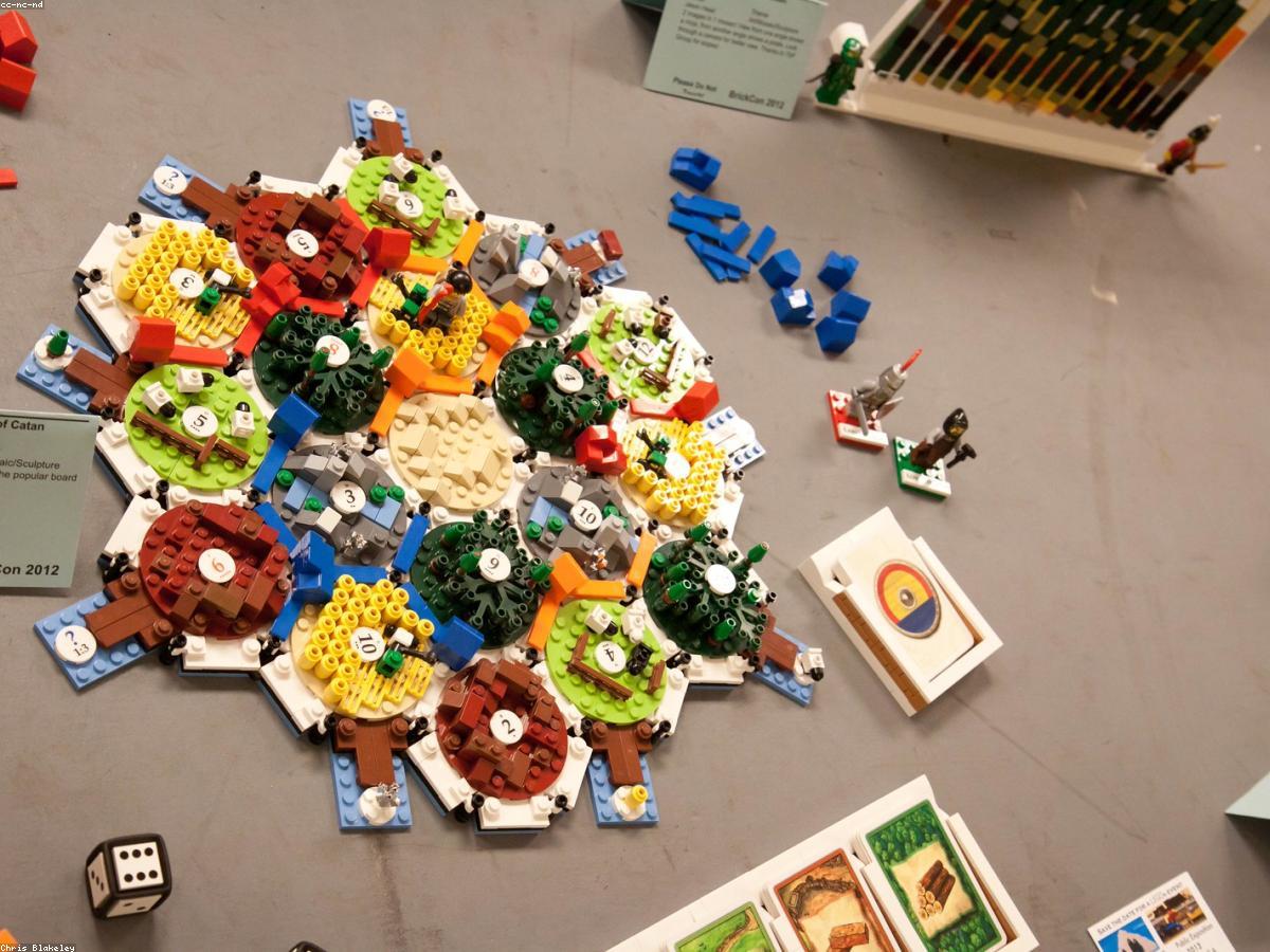 A board game in play